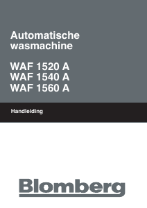 Handleiding Blomberg WAF 1540 A Wasmachine