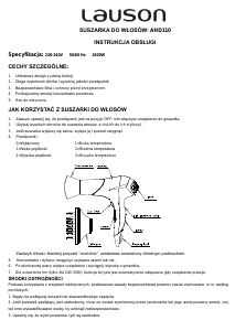 Instrukcja Lauson AHD110 Suszarka do włosów