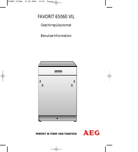 Bedienungsanleitung AEG F65060VIL Geschirrspüler