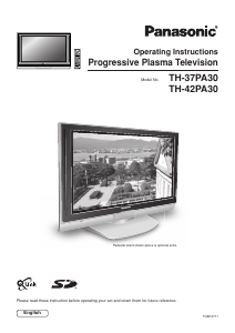 Manual Panasonic TH-42PA30E Plasma Television