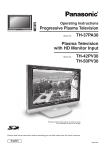 Bruksanvisning Panasonic TH-37PA30A Plasma TV