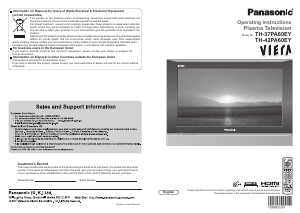 Manual Panasonic TH-42PA60EY Viera Plasma Television