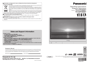 Manual Panasonic TH-37PV60EY Viera Plasma Television