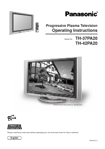 Bruksanvisning Panasonic TH-37PA20 Plasma TV