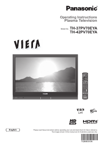 Manual Panasonic TH-42PV70EYA Viera Plasma Television