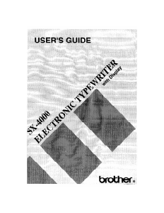 Bruksanvisning Brother SX-4000 Skrivmaskin
