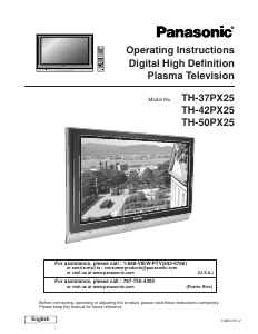 Manual Panasonic TH-37PX25UP Plasma Television