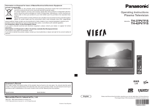 Bruksanvisning Panasonic TH-37PV7FS Viera Plasma TV