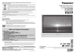Manual Panasonic TH-37PX45B Viera Plasma Television
