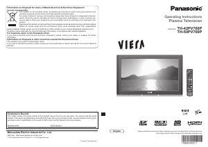 Manual Panasonic TH-42PV700P Viera Plasma Television