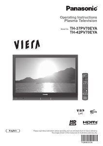 Bruksanvisning Panasonic TH-37PV70EYA Viera Plasma TV