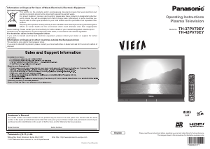 Manual Panasonic TH-37PV70EY Viera Plasma Television