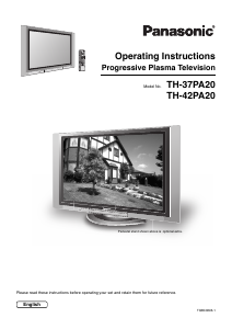 Bruksanvisning Panasonic TH-37PA20A Plasma TV