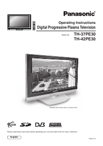 Bruksanvisning Panasonic TH-37PE30B Plasma TV