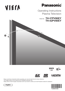 Bruksanvisning Panasonic TH-37PV80EY Viera Plasma TV
