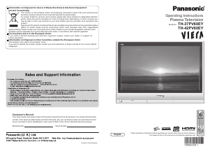Bruksanvisning Panasonic TH-42PV60EY Viera Plasma TV