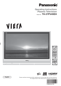 Manual Panasonic TH-37PV45EH Viera Plasma Television
