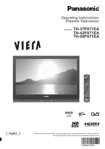 Bruksanvisning Panasonic TH-37PX71EA Viera Plasma TV