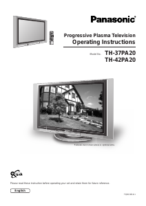Manual Panasonic TH-37PA20E Plasma Television
