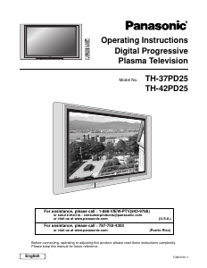 Manual Panasonic TH-42PD25UP Plasma Television