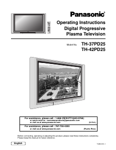 Bruksanvisning Panasonic TH-42PD25UP Plasma TV
