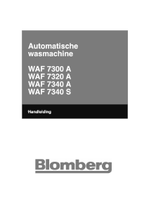 Handleiding Blomberg WAF 7300 A Wasmachine
