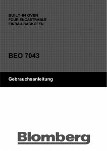 Bruksanvisning Blomberg BEO 7043 Ugn