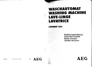 Manuale AEG Lavamat 502 Lavatrice