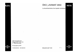 Manuale AEG Lavamat 2650 Lavatrice