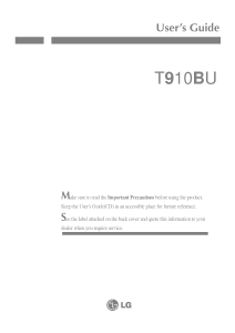 Bruksanvisning LG T910BU Skärm
