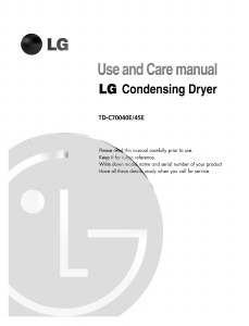 Manual LG TD-C70045E Dryer