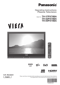 Bruksanvisning Panasonic TH-50PX70BA Viera Plasma TV