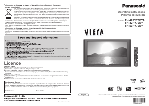 Manual Panasonic TH-42PY70EY Viera Plasma Television