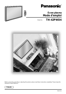 Mode d’emploi Panasonic TH-42PWD4EX Téléviseur plasma