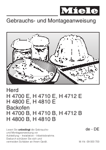 Bedienungsanleitung Miele H 4710 E Backofen