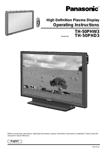 Manual Panasonic TH-50PHD3B Plasma Television