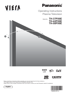 Manual Panasonic TH-50PX8E Viera Plasma Television