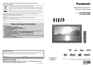 Manual Panasonic TH-50PX700B Viera Plasma Television