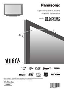 Bruksanvisning Panasonic TH-46PZ85BA Viera Plasma TV