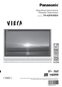Manual Panasonic TH-42PX45EH Viera Plasma Television