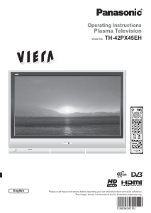 Bruksanvisning Panasonic TH-42PX45EH Viera Plasma TV