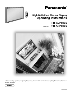 Bruksanvisning Panasonic TH-50PHD5UY Plasma TV