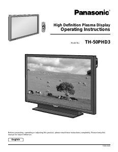Manual Panasonic TH-50PHD3U Plasma Television