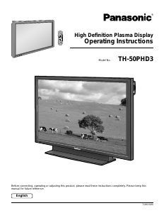 Bruksanvisning Panasonic TH-50PHD3U Plasma TV