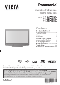 Manual Panasonic TH-50PX8EA Viera Plasma Television