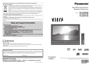 Manual Panasonic TH-42PX7B Viera Plasma Television
