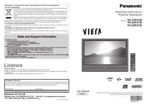 Bruksanvisning Panasonic TH-42PX7B Viera Plasma TV