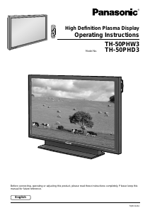 Manual Panasonic TH-50PHW3A Plasma Television