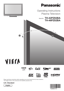 Manual Panasonic TH-46PZ82BA Viera Plasma Television