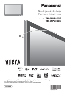 Vadovas Panasonic TH-64PZ800E Viera Plazminis televizorius